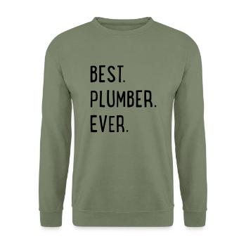 Klempner - Unisex Pullover - Armeegrün - Vorne - Alina (178cm) & Michal (187cm)