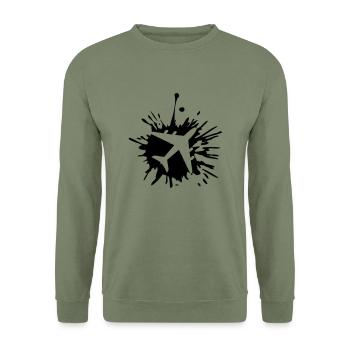 Drops airplane blobs - Unisex Sweatshirt - army green - Front - Alina (178cm) & Michal (187cm)
