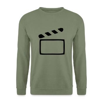 Filmklappe - Kino - Regie - Unisex Pullover - Armeegrün - Vorne - Alina (178cm) & Michal (187cm)