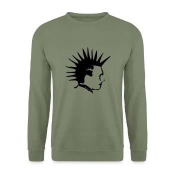 Punk - Unisex Pullover - Armeegrün - Vorne - Alina (178cm) & Michal (187cm)