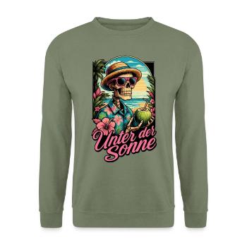 Under the sun - Unisex Sweatshirt - army green - Front - Alina (178cm) & Michal (187cm)