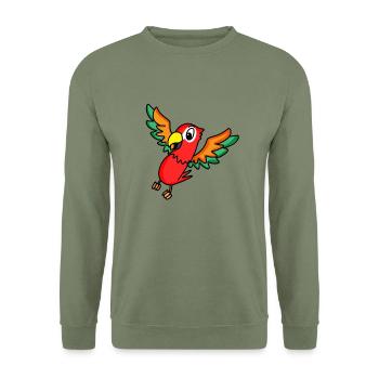 perroquet - Sweat-shirt Unisexe - vert militaire - Devant - Alina (178cm) & Michal (187cm)