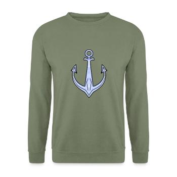 anchor - Unisex Sweatshirt - army green - Front - Alina (178cm) & Michal (187cm)