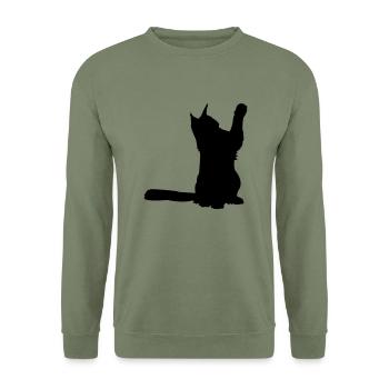 Maine Coon 2 - Unisex Pullover - Armeegrün - Vorne - Alina (178cm) & Michal (187cm)