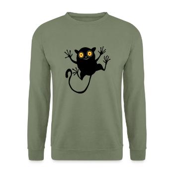 Koboldmaki (für Kinder) - Unisex Pullover - Armeegrün - Vorne - Alina (178cm) & Michal (187cm)