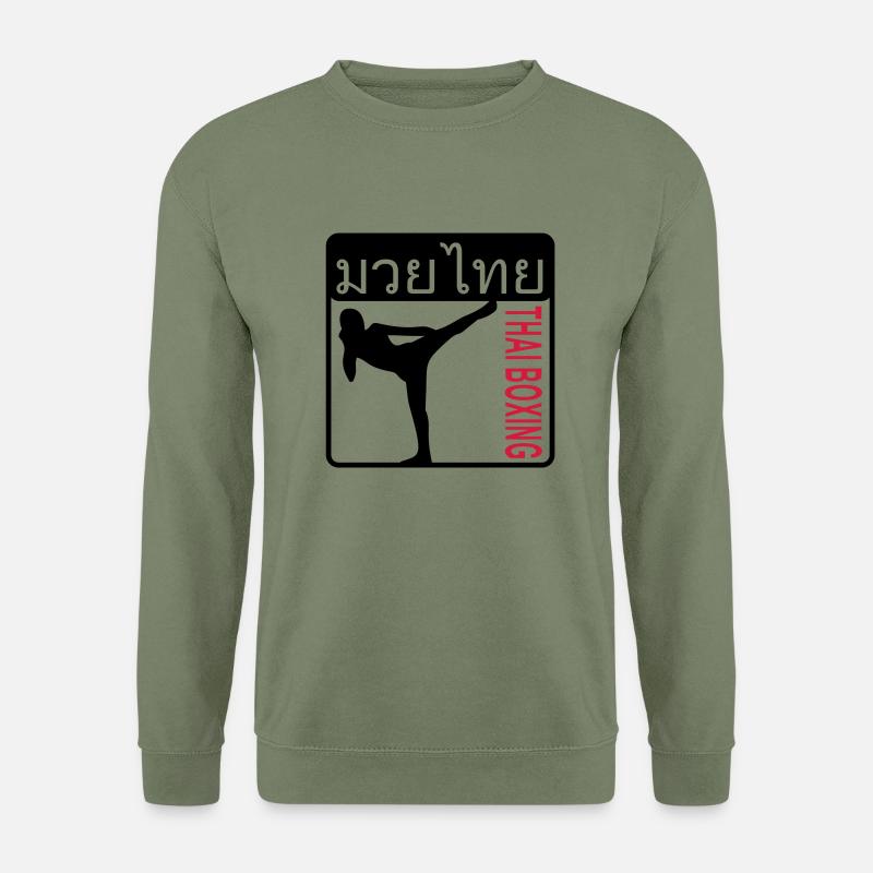 THAI BOXING - Unisex Pullover - Armeegrün