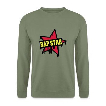 Rap Star - Unisex Sweatshirt - army green - Front - Alina (178cm) & Michal (187cm)