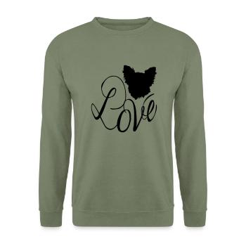 Chihuhuahua Love - Unisex Pullover - Armeegrün - Vorne - Alina (178cm) & Michal (187cm)