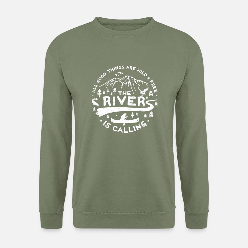 The River is Calling w 2 - Unisex Pullover - Armeegrün