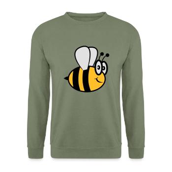 Abeille drôle mignon - Sweat-shirt Unisexe - vert militaire - Devant - Alina (178cm) & Michal (187cm)
