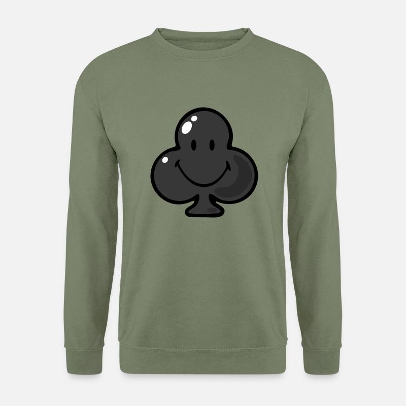 Smiley Clubs Black - Unisex Pullover - Armeegrün