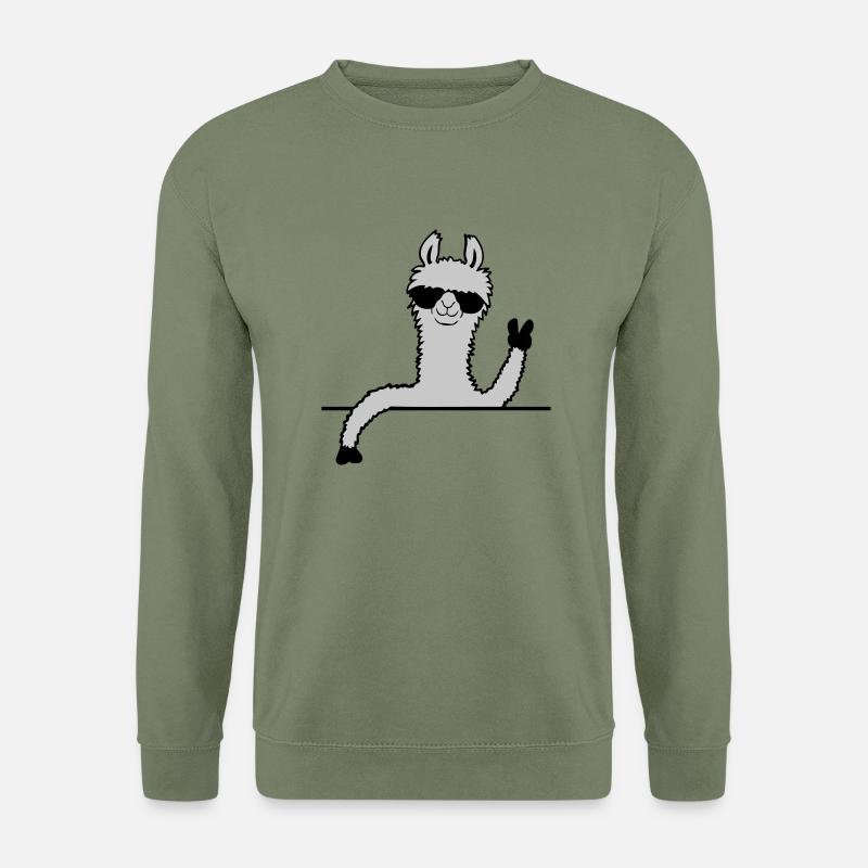 Comic Sunglasses Lama - Unisex Sweatshirt - army green