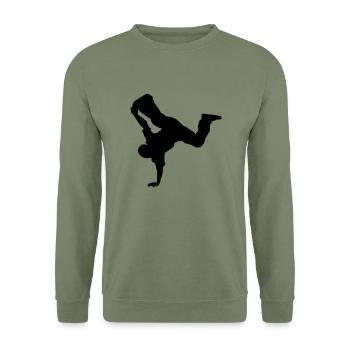 break06 - Unisex Sweatshirt - army green - Front - Alina (178cm) & Michal (187cm)