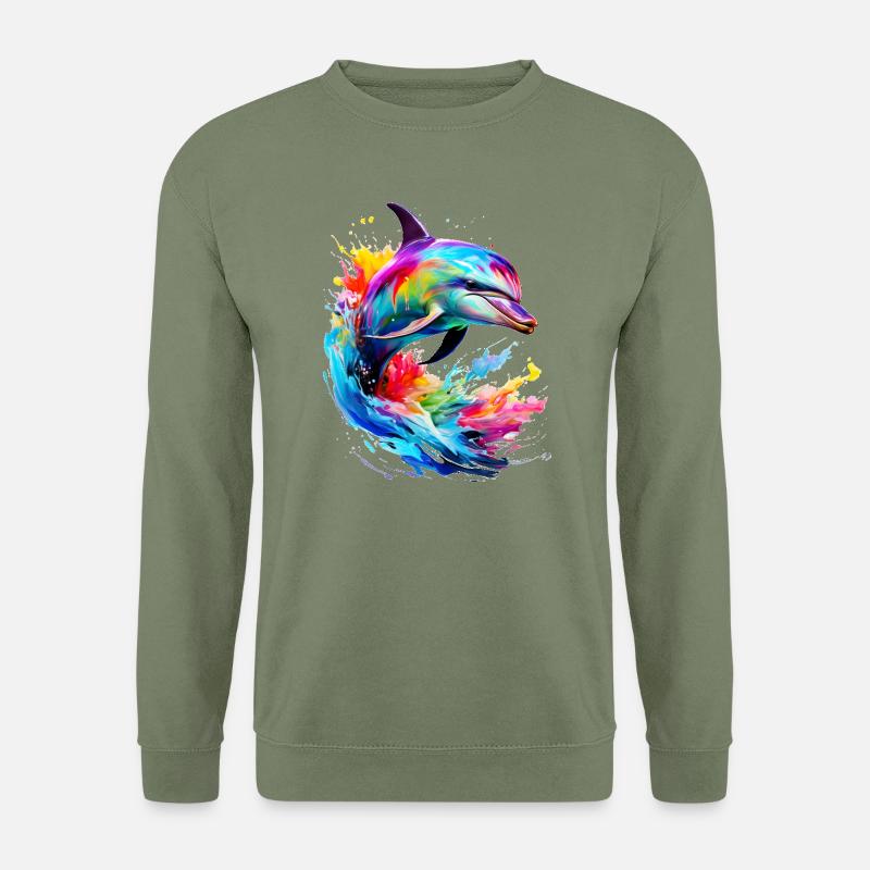 Painted Dolphin - Unisex Sweatshirt - army green