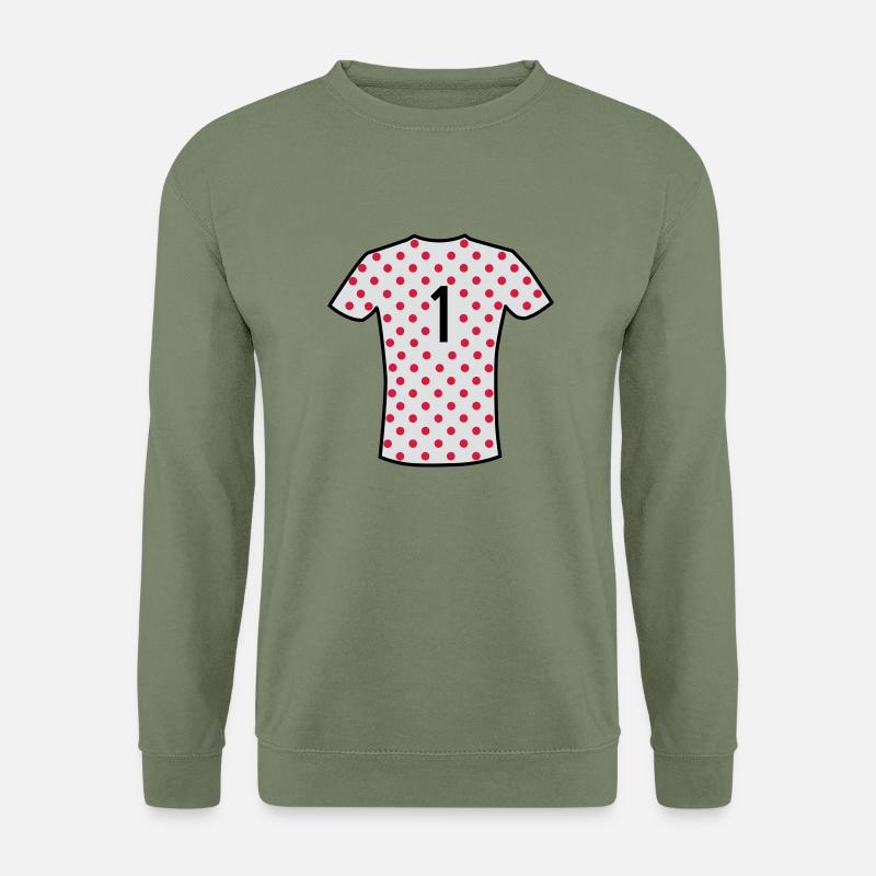 Rot gepunktetes Trikot - Unisex Pullover - Armeegrün