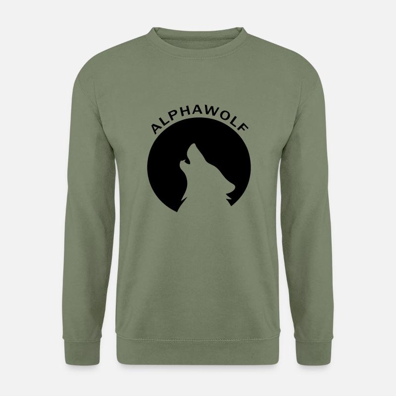 Alphawolfschriftpfad - Unisex Pullover - Armeegrün