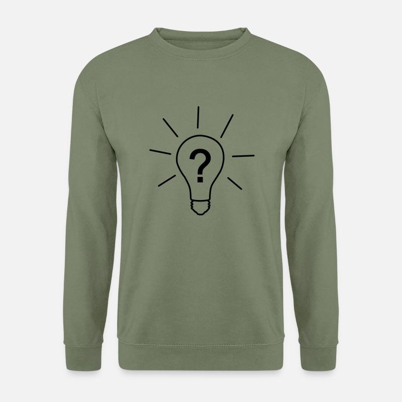 Glühbirne mit Fragezeiche - Unisex Pullover - Armeegrün