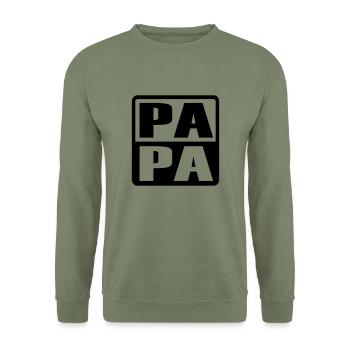 papa - Unisex Sweatshirt - army green - Front - Alina (178cm) & Michal (187cm)