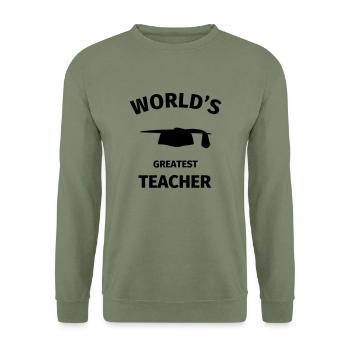 World's Greatest Teacher - Unisex Pullover - Armeegrün - Vorne - Alina (178cm) & Michal (187cm)