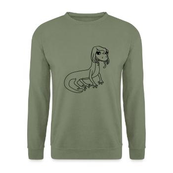 female woman girl girl sexy lizard - Unisex Sweatshirt - army green - Front - Alina (178cm) & Michal (187cm)