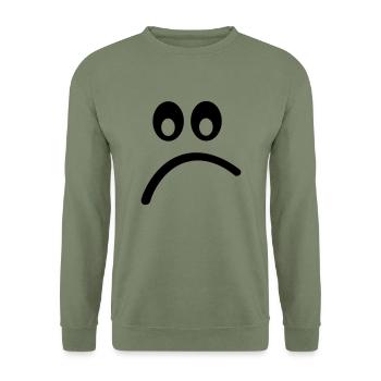 Smiley - Unisex Pullover - Armeegrün - Vorne - Alina (178cm) & Michal (187cm)