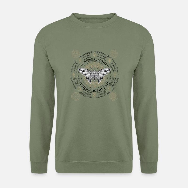 Ethereal Moth – Transcendent Path - Unisex Pullover - Armeegrün