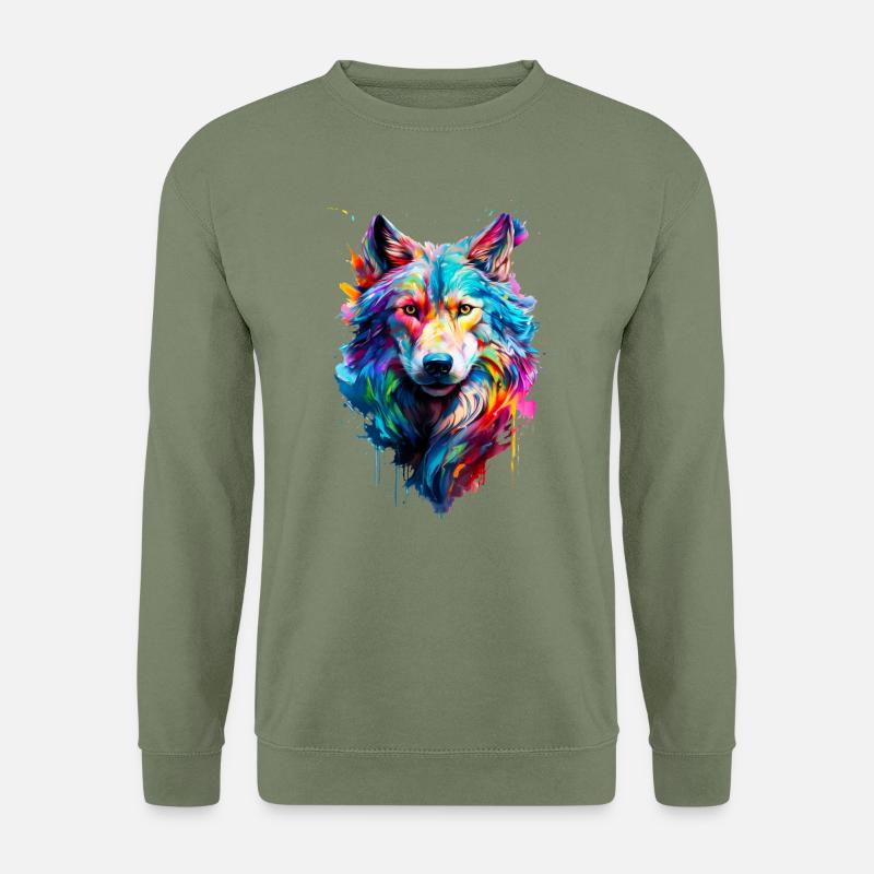 Painted Wolf - Unisex Sweatshirt - army green
