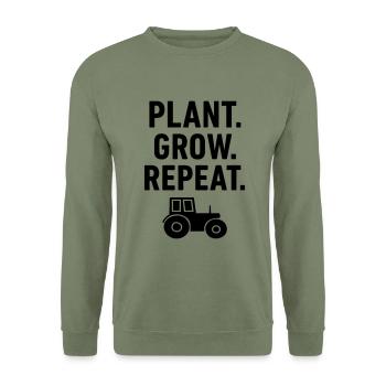 Tracteur Farmer Les plantes poussent Répéter - Sweat-shirt Unisexe - vert militaire - Devant - Alina (178cm) & Michal (187cm)