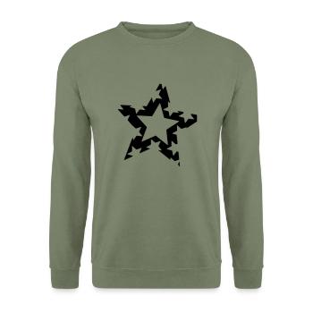 Star - Unisex Sweatshirt - army green - Front - Alina (178cm) & Michal (187cm)