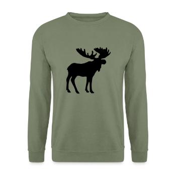 élan - Sweat-shirt Unisexe - vert militaire - Devant - Alina (178cm) & Michal (187cm)