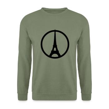 Paris - Sweat-shirt Unisexe - vert militaire - Devant - Alina (178cm) & Michal (187cm)
