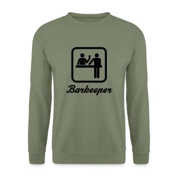 Barkeeper_v1 - Unisex Pullover - Armeegrün - Vorne - Alina (178cm) & Michal (187cm)