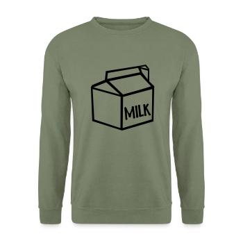 Milk - Unisex Sweatshirt - army green - Front - Alina (178cm) & Michal (187cm)