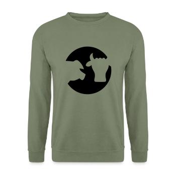 Metzger Logo - Unisex Pullover - Armeegrün - Vorne - Alina (178cm) & Michal (187cm)