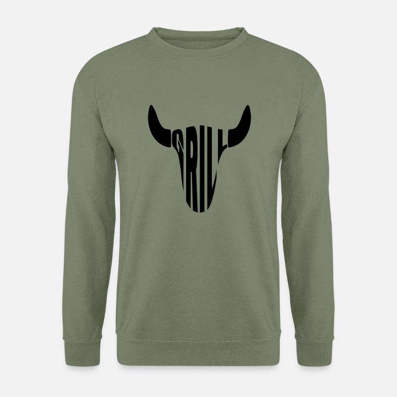 Grill BBQ Griller Grillen Fleisch Bratwurst Shirt - Unisex Pullover - Armeegrün