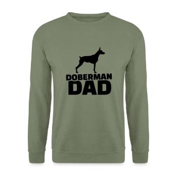 Doberman Dad - Sweat-shirt Unisexe - vert militaire - Devant - Alina (178cm) & Michal (187cm)