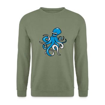Tintenfisch oktopus böse gefährlich sonnenbrille - Unisex Pullover - Armeegrün - Vorne - Alina (178cm) & Michal (187cm)