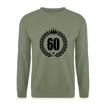 60 kranz krone - Unisex Pullover - Armeegrün - Vorne - Alina (178cm) & Michal (187cm)