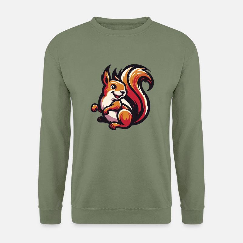 Rotes Eichhörnchen Grace - Unisex Pullover - Armeegrün