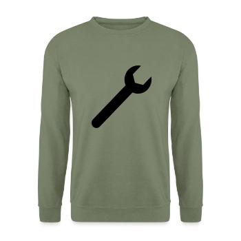 wrench,Tool,Hammer,Pliers,work - Unisex Sweatshirt - army green - Front - Alina (178cm) & Michal (187cm)