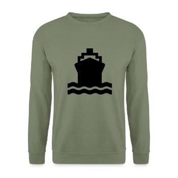 ship,container ship,tank ship,shipowner,panamax, - Unisex Sweatshirt - army green - Front - Alina (178cm) & Michal (187cm)