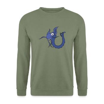 Serpent Chimere dss 1 AI 1 - Sweat-shirt Unisexe - vert militaire - Devant - Alina (178cm) & Michal (187cm)