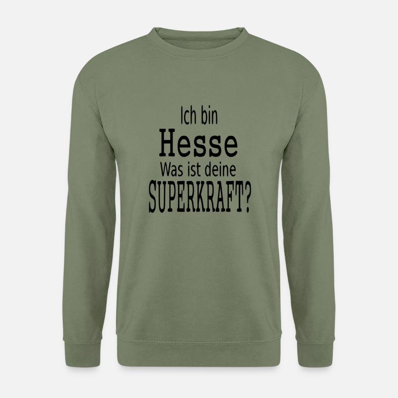 Hessen mit Superkraft - Unisex Pullover - Armeegrün