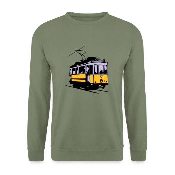 Tram historique / historic Tram - Unisex Sweatshirt - army green - Front - Alina (178cm) & Michal (187cm)