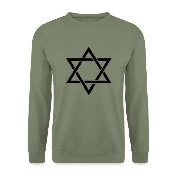 Hexagramm - Unisex Pullover - Armeegrün - Vorne - Alina (178cm) & Michal (187cm)