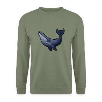 Buckelwal - Unisex Pullover - Armeegrün - Vorne - Alina (178cm) & Michal (187cm)