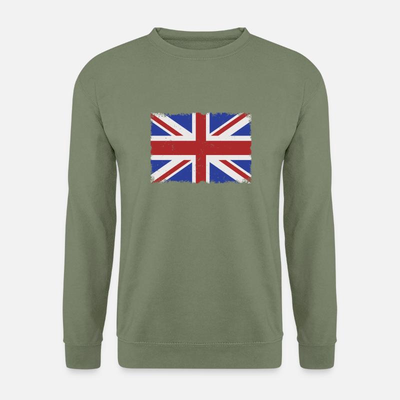Grunge UK Flagge - Unisex Pullover - Armeegrün