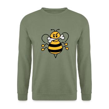 Bee with bone 1 - Unisex Sweatshirt - army green - Front - Alina (178cm) & Michal (187cm)