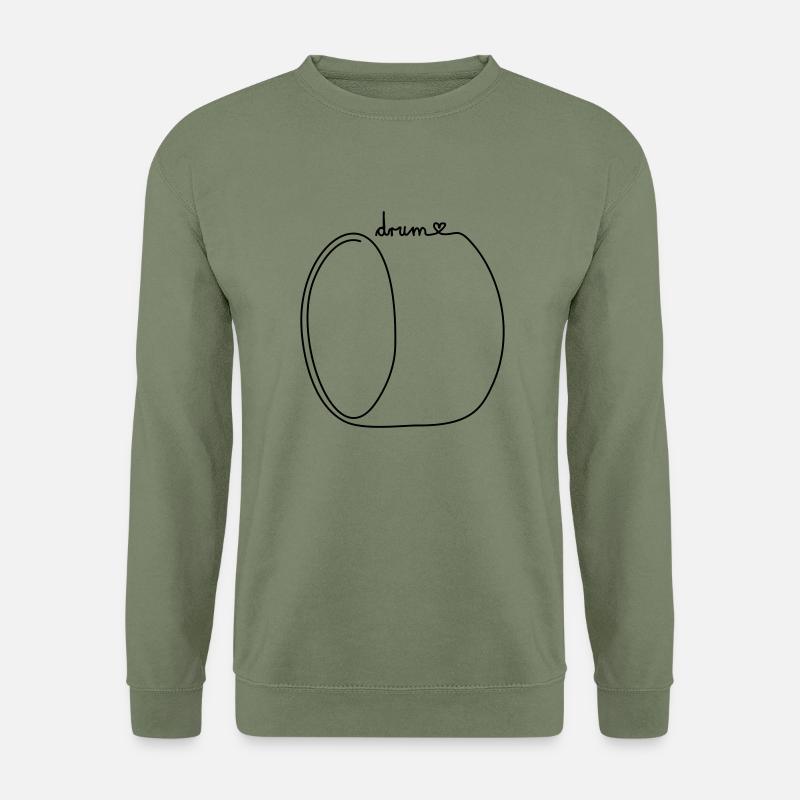 one line drum - Unisex Pullover - Armeegrün