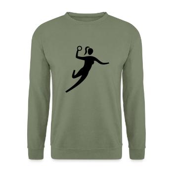 WOMEN'S HANDBALL icon - Unisex Sweatshirt - army green - Front - Alina (178cm) & Michal (187cm)